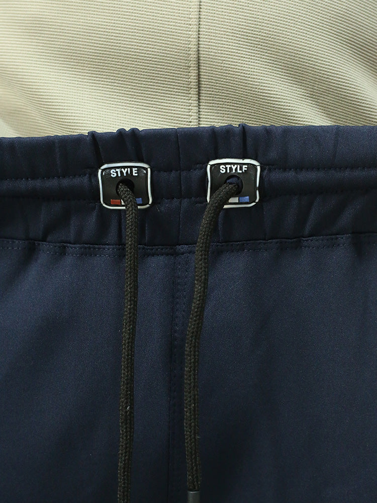 Men's Navy Blue Solid Streachable Lycra Trackpants – Jompers